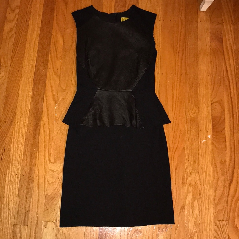 Nicole Miller Black Leather Dress
